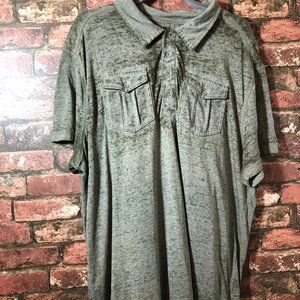 Chalc Men's shirt. XXL Polo. Green Burnout